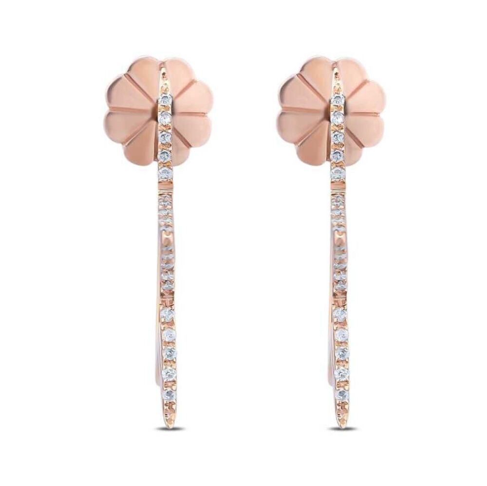 0.10 Karat Pırlanta Taşlı Yıldız Küpe