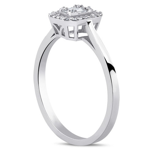 Pırlanta Merkezim - 0.15 ct. Pırlanta Altın Baget Yüzük (1)