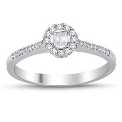 0.18 ct. Pırlanta Baget Yüzük - Thumbnail