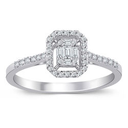 0.21 ct. Pırlanta Baget Yüzük - Thumbnail