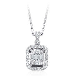 0.23 ct. Pırlanta Baget Kolye - Thumbnail