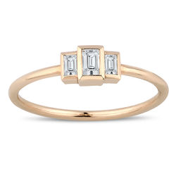 0.24 ct. Pırlanta Tria Baget Yüzük - Thumbnail