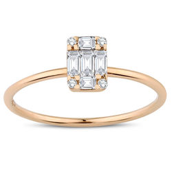 0.25 ct. Pırlanta Baget Yüzük - Thumbnail