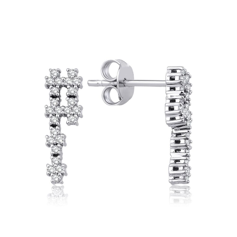 0.25 Karat Pırlanta Sıralı Küpe