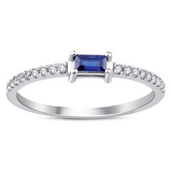 0.30 ct. Pırlanta Safir Yüzük - Thumbnail
