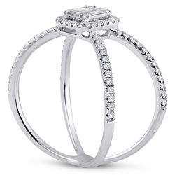 0.34 ct. Pırlanta Baget Yüzük - Thumbnail