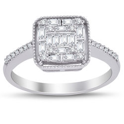 0.35 ct. Pırlanta Baget Yüzük - Thumbnail