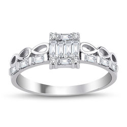 0.35 ct. Pırlanta Baget Yüzük - Thumbnail