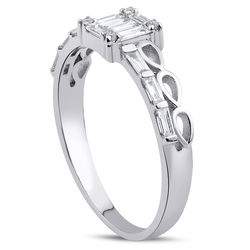 0.35 ct. Pırlanta Baget Yüzük - Thumbnail