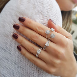 0.35 ct. Pırlanta Baget Yüzük - Thumbnail