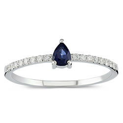 0.35 ct. Pırlanta Safir Yüzük - Thumbnail