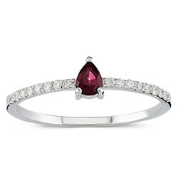 0.35 ct. Pırlanta Yakut Yüzük - Thumbnail
