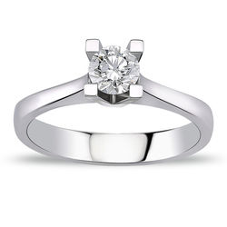 0.40 ct. F Color HRD Sertifikalı Pırlanta Tektaş Yüzük - Thumbnail