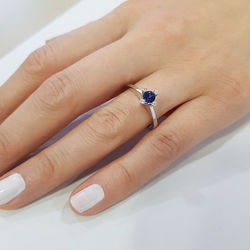 Pırlanta Merkezim - 0.40 ct. Pırlanta Safir Tektaş Yüzük (1)