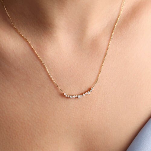 SembolGold - 0.40 Karat Pırlanta Kolye 14K Rose Altın (1)
