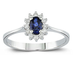 0.44 ct. Pırlanta Safir Yüzük - Thumbnail