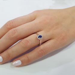 0.44 ct. Pırlanta Safir Yüzük - 2