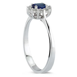0.44 ct. Pırlanta Safir Yüzük - Thumbnail