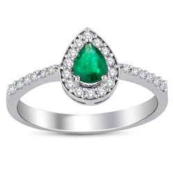 0.45 ct. Pırlanta Zümrüt Yüzük - Thumbnail