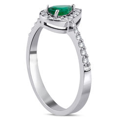 Pırlanta Merkezim - 0.45 ct. Pırlanta Zümrüt Yüzük (1)
