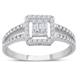 0.46 ct. Pırlanta Baget Yüzük - Thumbnail