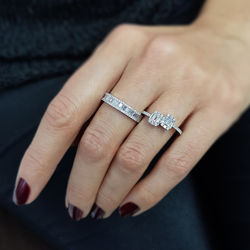0.51 ct. Pırlanta Baget Yüzük - Thumbnail