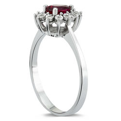 0.56 ct. Pırlanta Yakut Yüzük - Thumbnail
