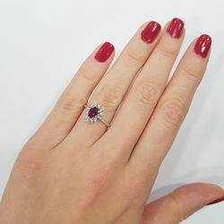 0.56 ct. Pırlanta Yakut Yüzük - Thumbnail