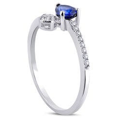 0.60 ct. Pırlanta Safir Yüzük - Thumbnail
