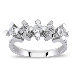 0.70 ct. F Color Pırlanta Beştaş Yüzük - Thumbnail