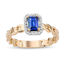 0.85 ct. Pırlanta Safir Yüzük - Thumbnail
