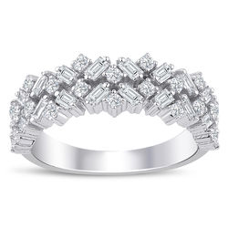 0.85 ct. Pırlanta Yarımtur Baget Yüzük - Thumbnail
