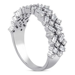 0.85 ct. Pırlanta Yarımtur Baget Yüzük - Thumbnail