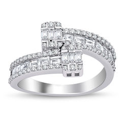0.90 ct. Pırlanta Baget Yüzük - Thumbnail
