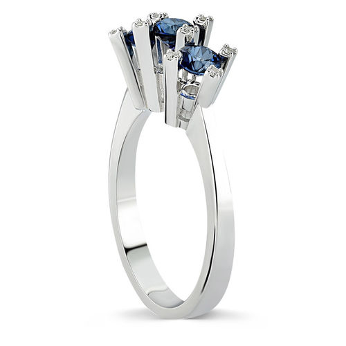 Pırlanta Merkezim - 0.95 ct. Pırlanta Safir Tria Yüzük (1)