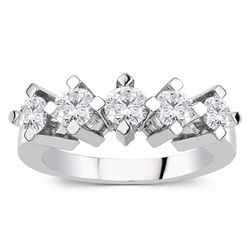 1.00 ct. G Color HRD Sertifikalı Pırlanta Beştaş Yüzük - Thumbnail