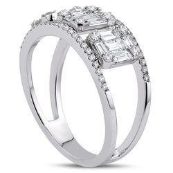 1.05 ct. Pırlanta Baget Yüzük - Thumbnail