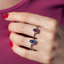 1.05 ct. Pırlanta Safir Yüzük - Thumbnail