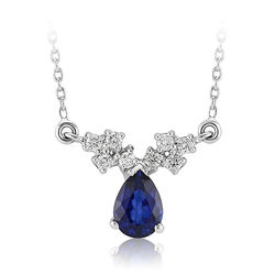 1.09 ct. Pırlanta Safir Kolye - Thumbnail