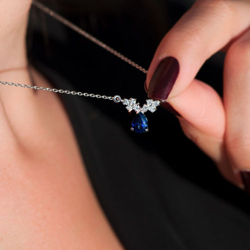 Pırlanta Merkezim - 1.09 ct. Pırlanta Safir Kolye (1)