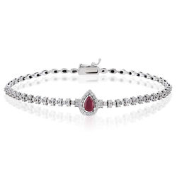 1.11 ct. Pırlanta Yakut Bileklik - Thumbnail