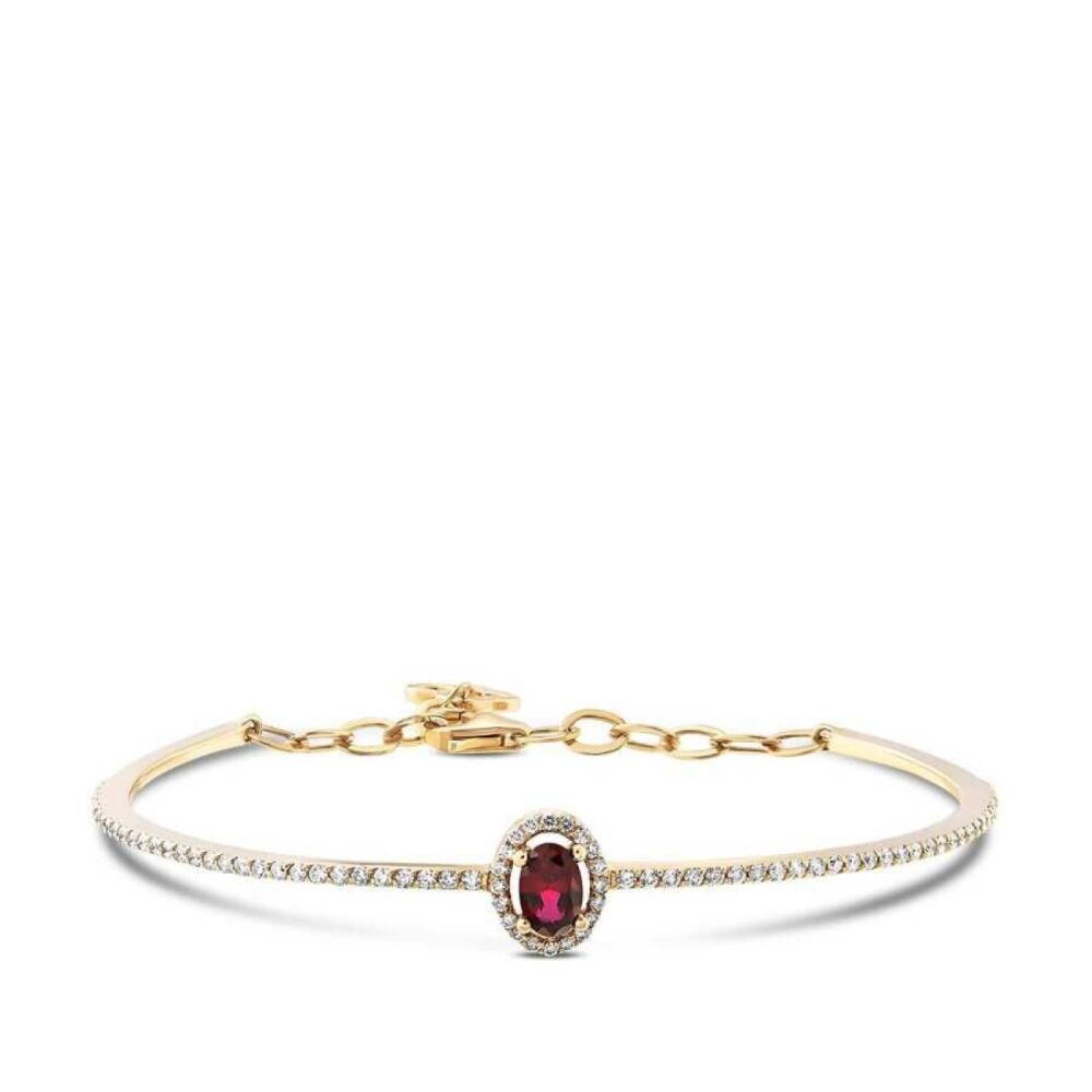 1.14 Karat Pırlanta Oval Yakut Kelepçe