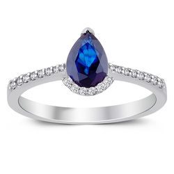 1.20 Ct. Pırlanta Safir Yüzük - Thumbnail