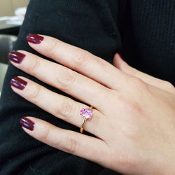 1.34 ct. Pink Topaz Yüzük - Thumbnail