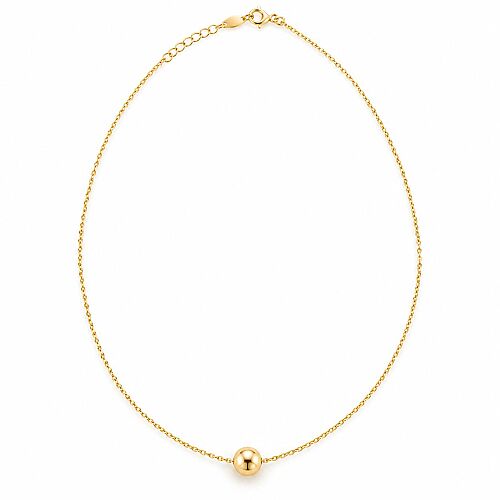 14 ayar 5 mm toplu altın kolye 42+3 cm - SembolGold
