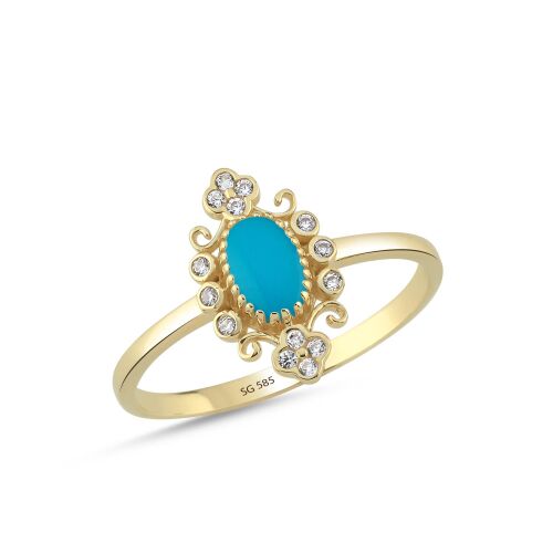 14 Ayar Akik Taşlı Vintage Altın Yüzük - SembolGold