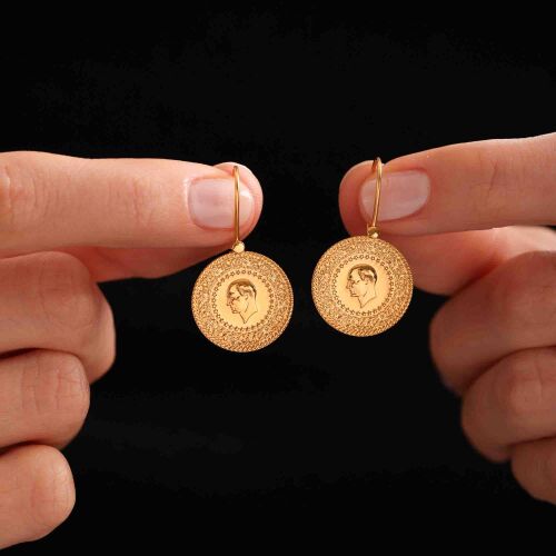 14 Ayar Altın Çeyrekli Küpe - SembolGold