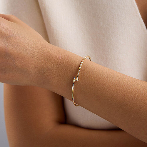 14 Ayar Altın Çivi Kelepçe Bileklik 2,50 Gr 6,0 cm - SembolGold