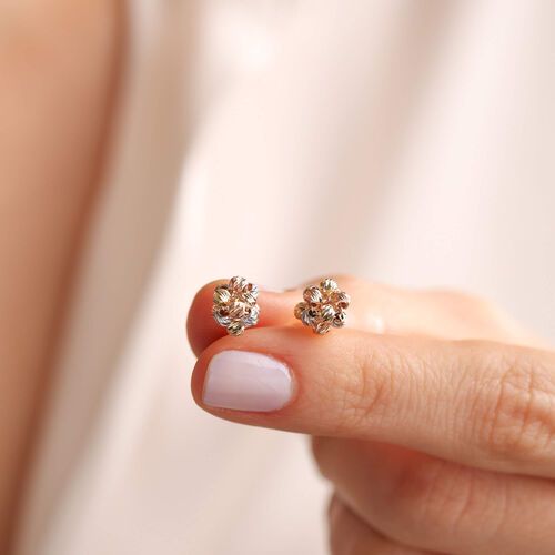 14 Ayar Altın Dorika Çivi Küpe Tricolor - SembolGold