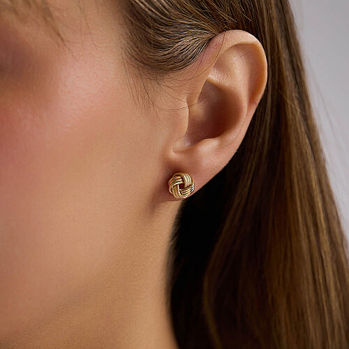 14 Ayar Altın Düğüm Model Küpe 0,77 Gr 8 mm - SembolGold